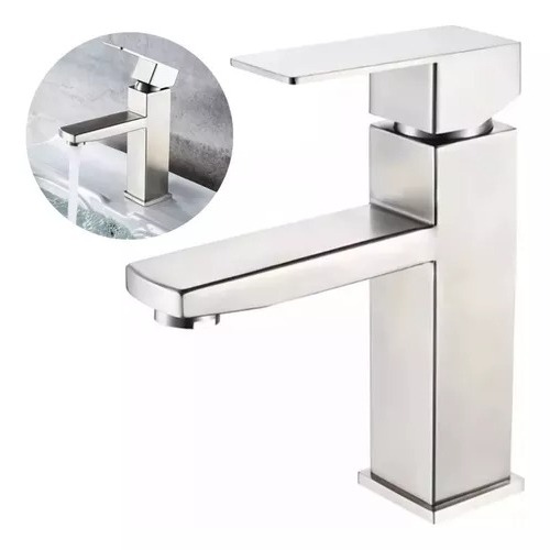 Torneira Banheiro  Inox Escovado Misturador Monocomando Top De Linha