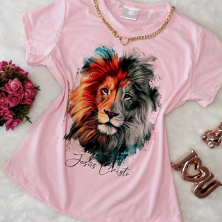 t shirt blusa gorpel leão de juda, blusinha feminina cristã tendência, moda plus size luxo, g1 e g2