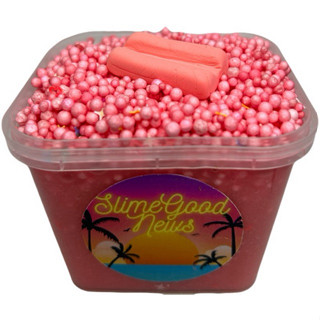 slime crunch shiny Gum perfumado amoeba islaime com bolinhas
