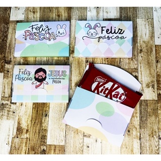 10 Caixas porta KitKat Embalagem para doces Lembrança Páscoa Coelhinho em Oferta na Shopee