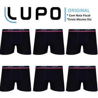 Kit 6 Cuecas Boxer Lupo Em Algodão Masculina Cotton Original