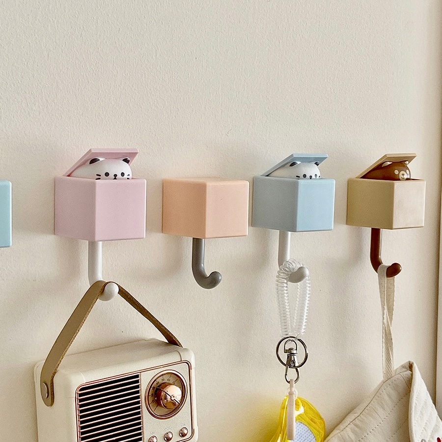 Gancho Adesivo de Parede Porta Chave Gatinho/Ursinho/Patinho/Ratinho em Oferta na Shopee