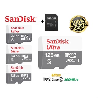 Cartão de Memória Sandisk 100% original Ultra 16GB 32GB 64GB 128GB 100mb/s Classe 10 Micro sd para smartphones notebooks fones camera