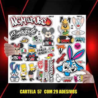 Adesivo Para Moto Bike Carro - cartela 57 adesivos