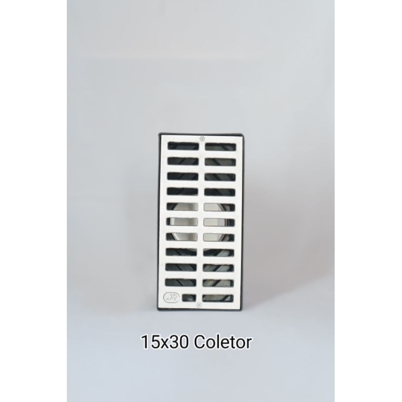 Ralo linear 15x30 caixa coletora saída 100mm com parafuso anti furto suporta veículo sem vínco de corte marca JR Grelha