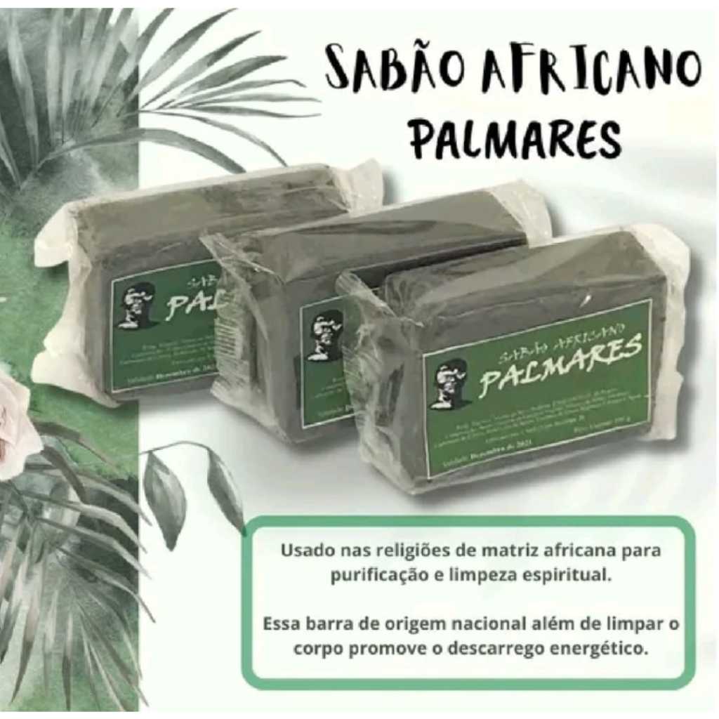 Sabão Africano Palmares Sabão da Costa kit 3 unidades