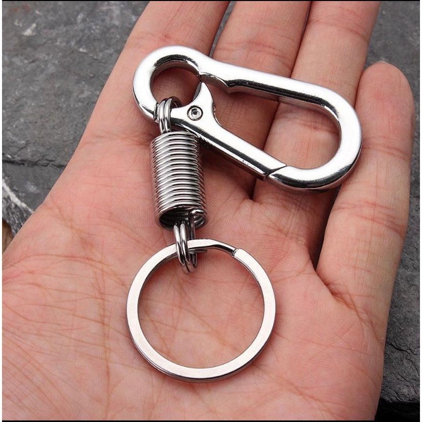 Kit 2 Chaveiro Mosquetão Trava de Pressão | Com mola