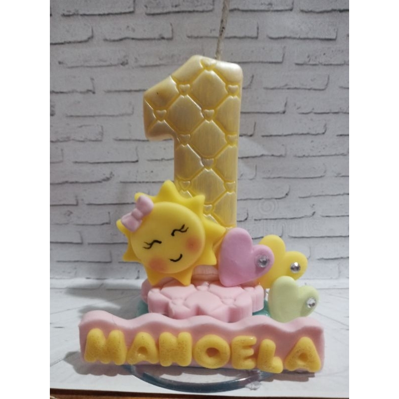 Vela Personalizada Raio de Sol em biscuit