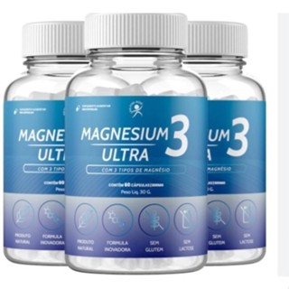 3 potes Magnesium 3 Ultra 180 Caps O Magnésio Mais pedido no mercado frete gratis