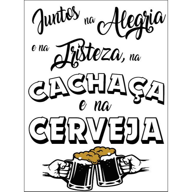 Adesivo decorativo para tambor Churrasco juntos cachaça e cerveja   letras brancas