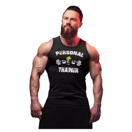 Camiseta Regata Masculina Personal Trainer Academia Professor Treino Musculação Crossfit