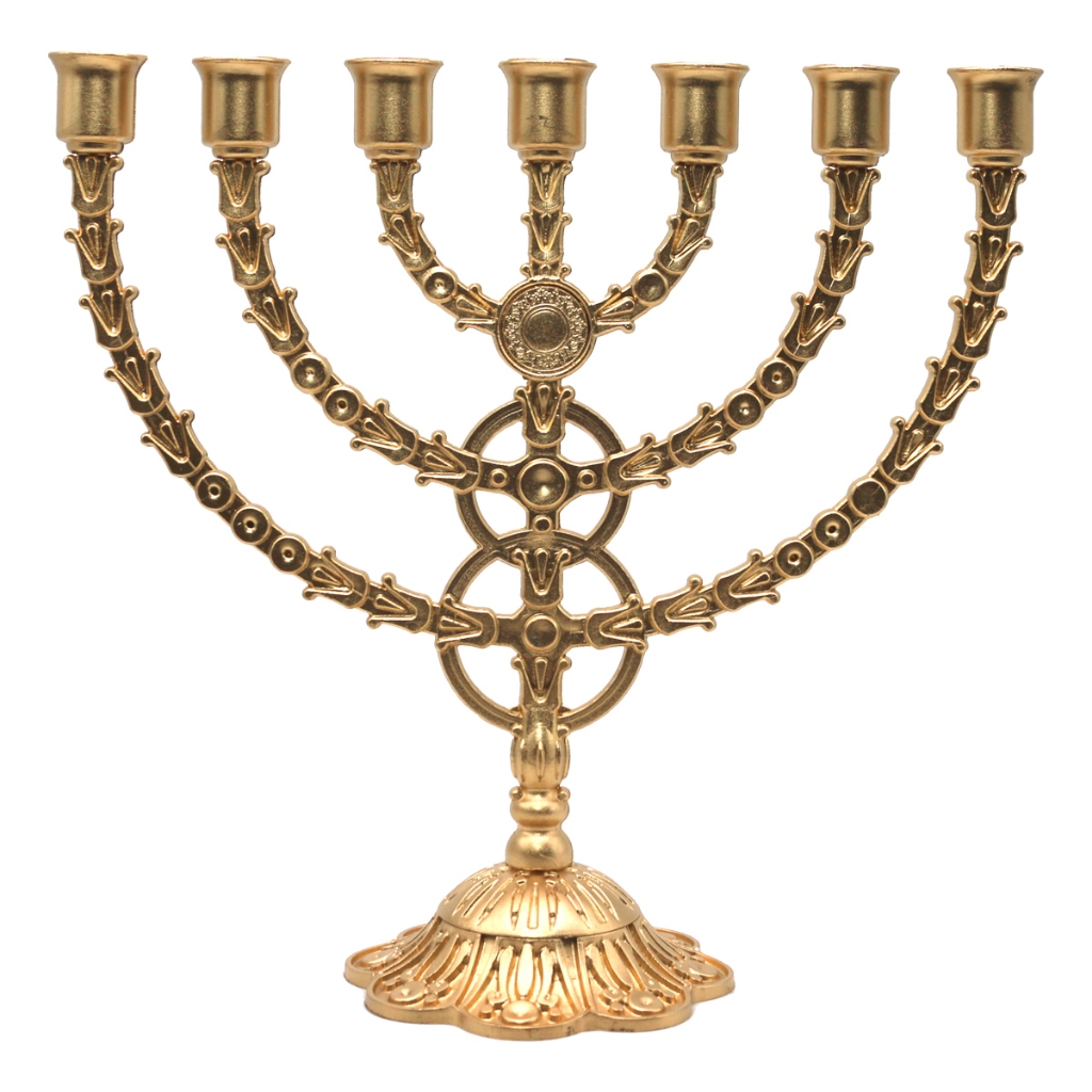 Candelabro Castiçal Menorah Dourado Grande em Oferta na Shopee