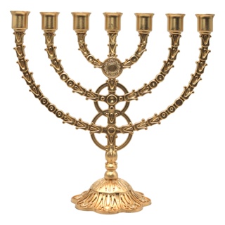 Candelabro Castiçal Menorah Dourado Grande em Oferta na Shopee