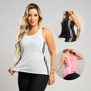 Kit 3 regatas com faixas laterais dry costas nadador academia esportivo fitness em Oferta na Shopee