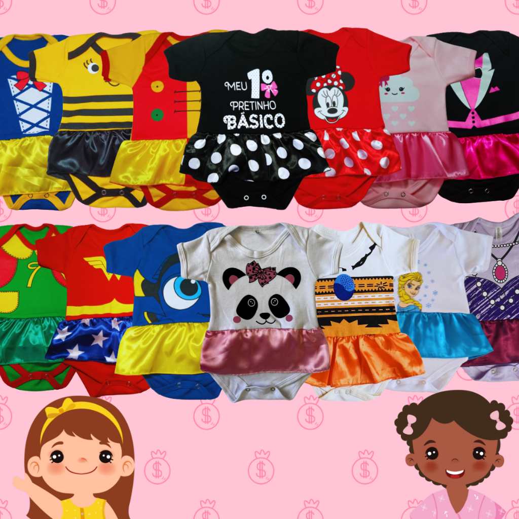 Body Bebe Menina - Temático mesversário Personalizado - 100% Algodão em Oferta na Shopee