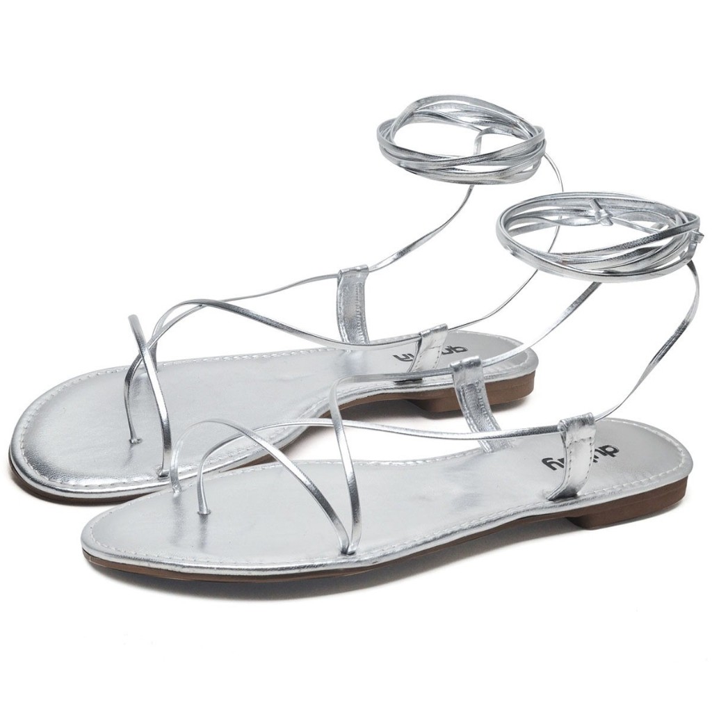 Sandalia Rasteirinha Dubuy Feminina Prata Metalizado Lia 2032FG em Oferta na Shopee