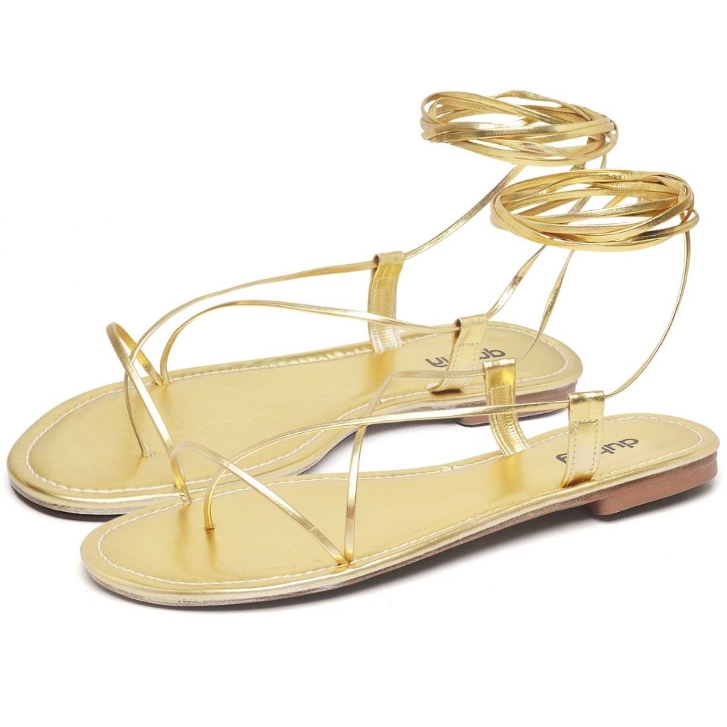 Sandalia Rasteirinha Dubuy Feminina Dourado Lia 2032FG em Oferta na Shopee