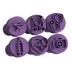 Carimbo para Brigadeiro e Doces - Enfermagem - Kit com 6 unidades