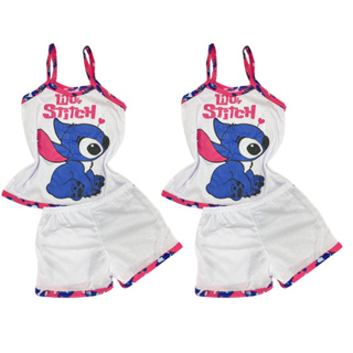 Kit 2 Pijamas Irmãs Infantil Feminino – Baby Doll Disney Lilo Stitch Malha PV em Oferta na Shopee