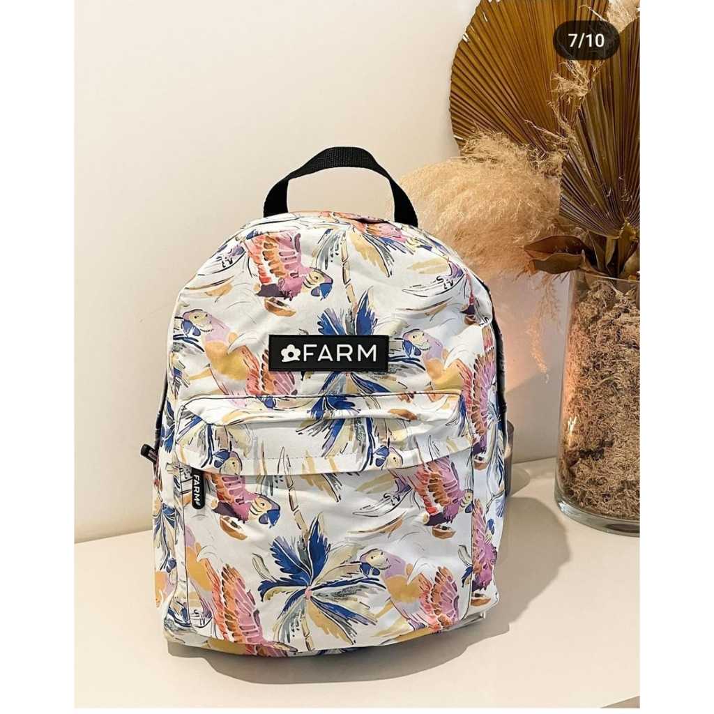 Mochila Estampada Escolar e para Viagem Farm Grande Universitária Com Regulagem na Alça Pr...