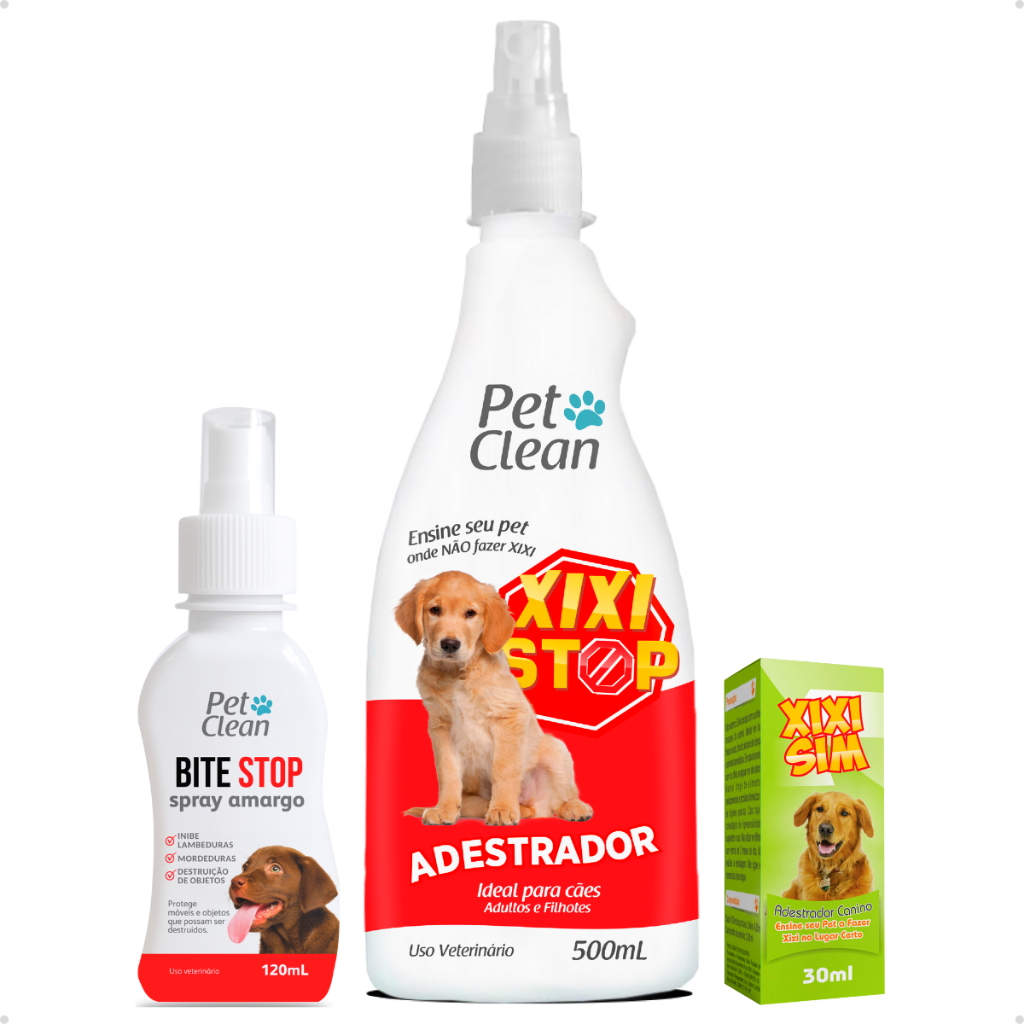 Kit Adestrador Sanitário Adestramento Mordida Para Cachorro Bite Stop + Xixi Não Pode Pet Clean em Oferta na Shopee