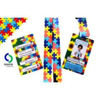 Crachá Personalizado, Cartão Sus Do Autista, Girassol TDHA - Pvc Importado + arte - Envio em 24H