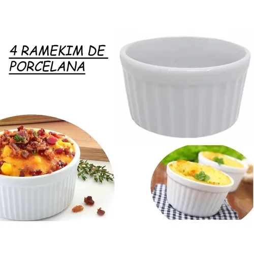 4 potes MINI de porcelana ramekin ramequim mini 50 ml MINI