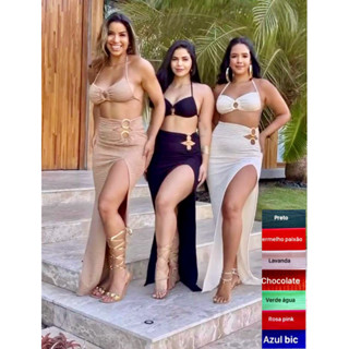 Conjunto Sara de Saia e Crooped .