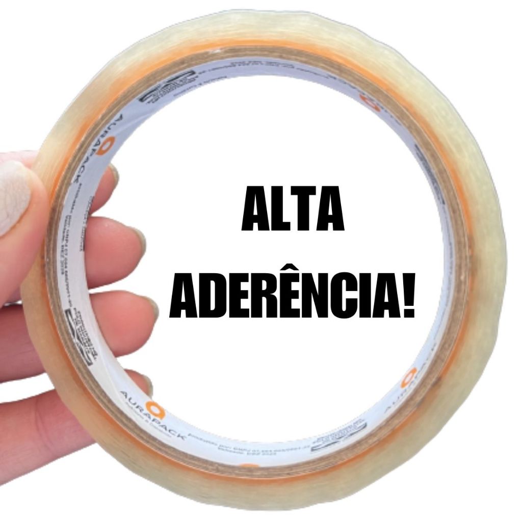 Kit com 100 Rolos Fita Adesiva Durex Fino Transparente 12mm X 40m