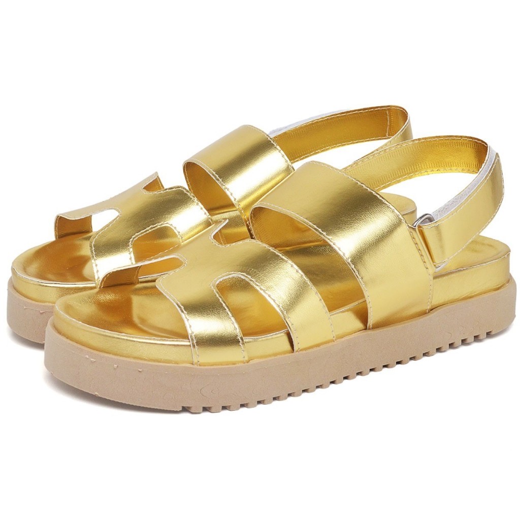 Sandalia Papete Dubuy Feminina Dourado Metalizado Ema 2058FG