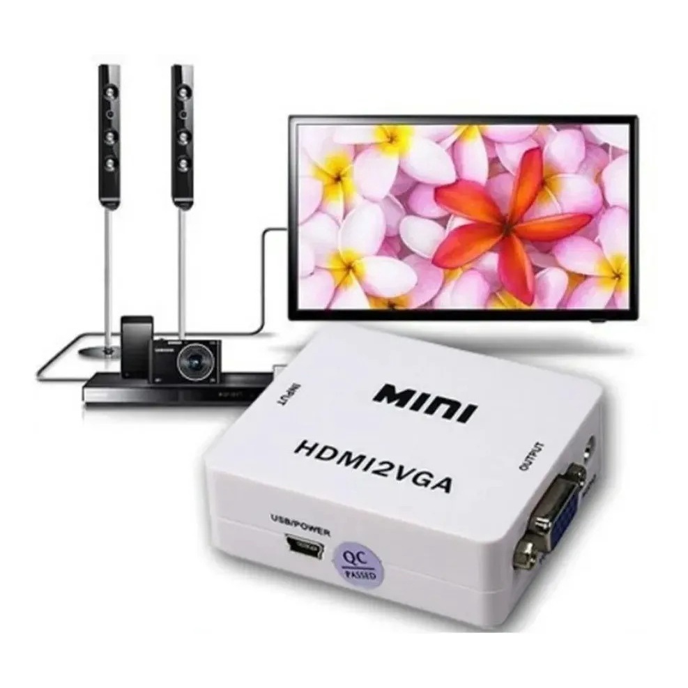 Adaptador Conversor Hdmi Para Vga Áudio E Vídeo Hdmi2vga