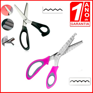 Kit com Tesoura Rosa Escalope + Tesoura de Picotar Rosa Profissional Corta Tecido e Papel Srapbook Patchwork Artesanato em Oferta na Shopee