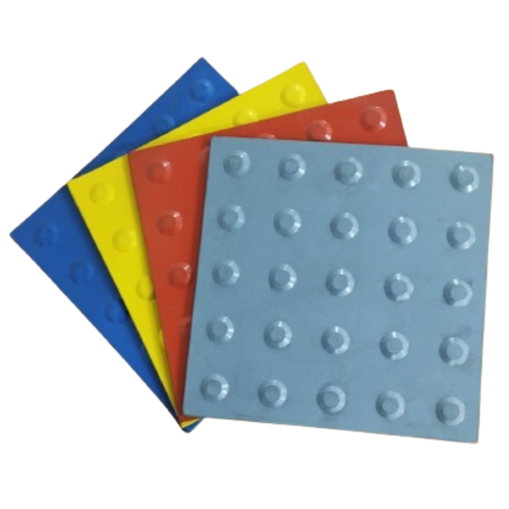 Piso Tátil Alerta  PVC 25x25cm - Acessibilidade | Direção Borracha