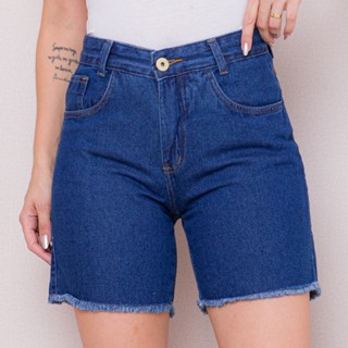 Bermuda jeans meia coxa barra desfiada 005
