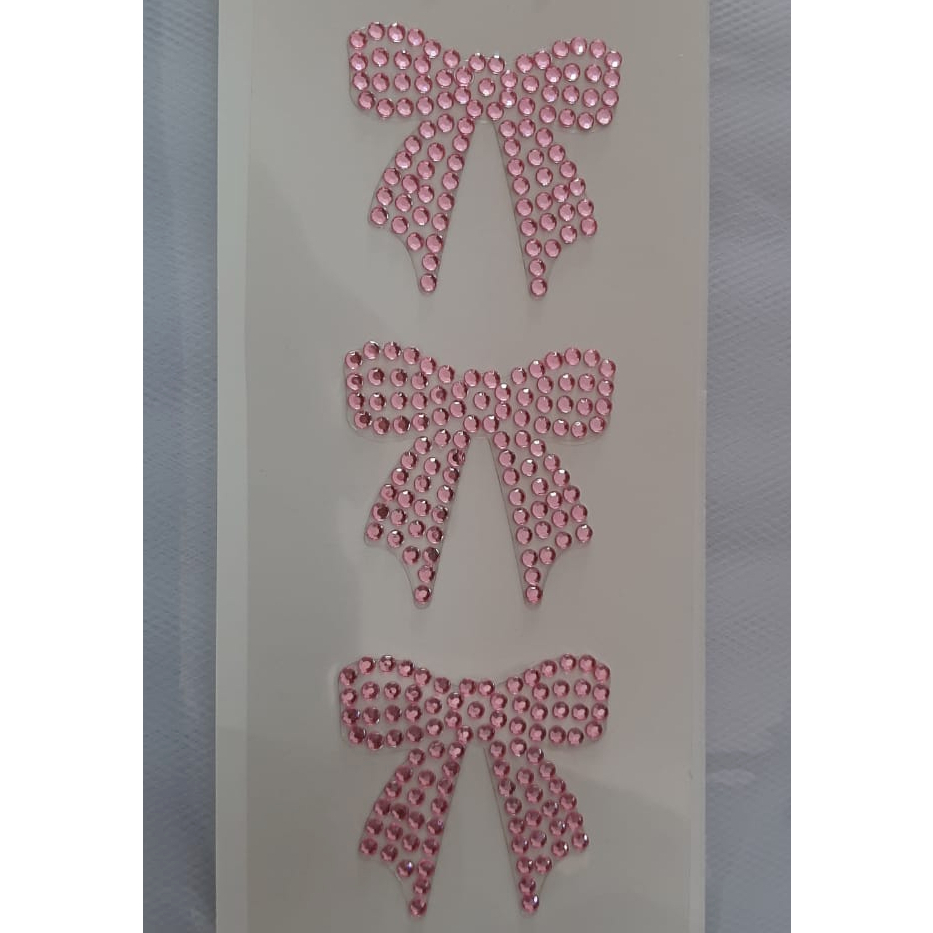 Cartela Strass Adesiva Laço c/ 6 unid ST-4 Luli - Rosa Bebê - Artesanato em Oferta na Shopee