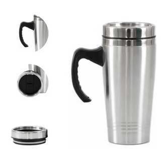 Garrafa Copo Inox 450ml Alça Plástico Tampa Cerveja Suco Café em Oferta na Shopee