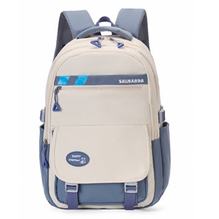 Mochila Feminina escola de nylon Impermeável com bolsa anti-furto na verso de mochila