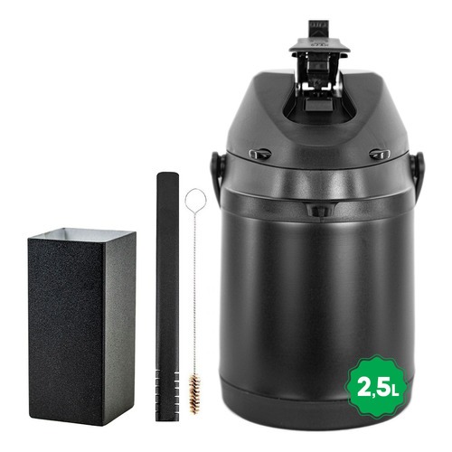 Kit Tereré Copo Bomba Garrafa Térmica 2.5l Inox Preto em Oferta na Shopee