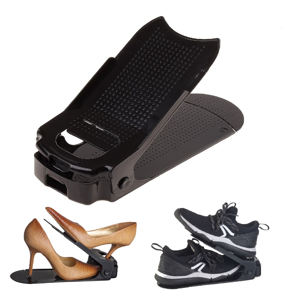 5 Organizadores de Salto, Sapatos e tênis Preto com Furo - Regulagem de Altura