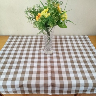 Toalha de mesa cobre mancha xadrez bege 0.70x0.70 em Oferta na Shopee