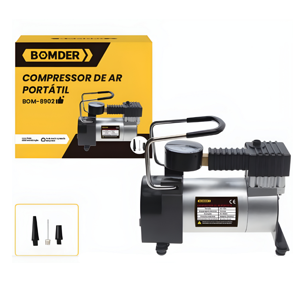 Mini Compressor De Ar 12V Portátil Elétrico Para Pneu De Carro Bike Moto Bola E Inflaveis