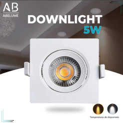 Luminária Spot Led Quadrado Direcionável 5W Embutir Gesso Teto | Branco Frio 6500K (Luz Branca) | Branco Quente 3000K (Luz Amarela) Bivolt Spot Pronta Entrega Super LED