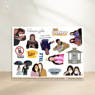 Cartela de Adesivos - Gilmore Girls | SEM RECORTE (recorte a mão) | ARTESANAL | Stickers Kindle