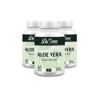 ALOEVERA (BABOSA) 3 FRASCOS 500MG NATURAL PREMIUM 100% NATURAL