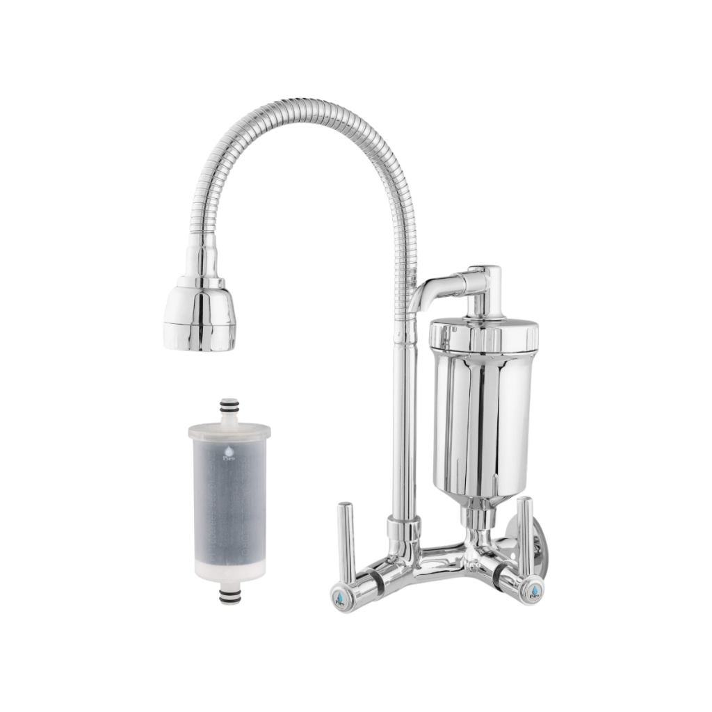 Torneira com Filtro Gourmet Flexível Cozinha Parede 1/4 de Volta com Refil