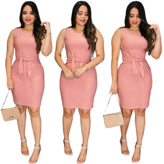 Vestido Feminino Regata Crepe Malha Moda Evangélica Social Plus