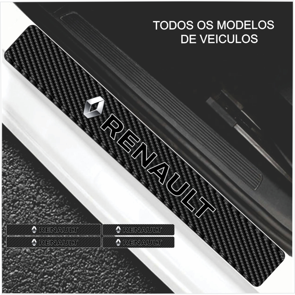 Soleira Automotiva RENAULT Universal Todos os Carros da Marca RENAULT CAPTUR DUSTER  DUSTER OROCH KWID LOGAN MASTER SANDERO STEPWAY CLIO FLUENCE MEGANE GRAND SCENIC entre outros