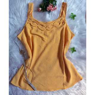 Blusa Regata Feminina Duna Crepe Alça larga Versátil