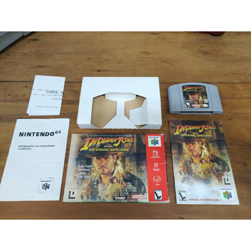Indiana Jones And The Infernal Machine N64 C/ Caixa E Manual Gradiente original usado