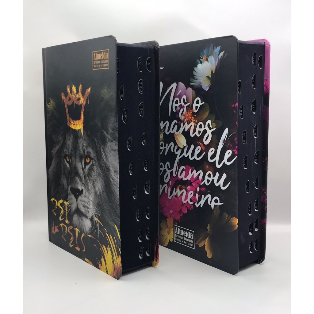 Kit 2 Bíblias  Sagrada Tamanho Grande Capa Dura Com Harpa Palavras de Jesus em Vermelho (Kit 37) em Oferta na Shopee